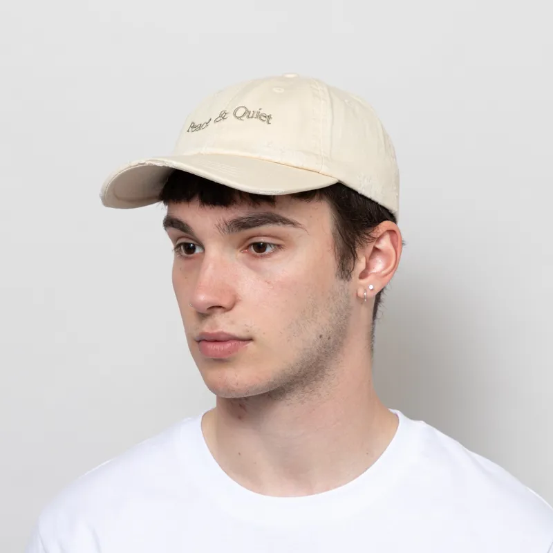 Museum Of Peace And Quiet Wordmark Distressed Dad Cap Bone