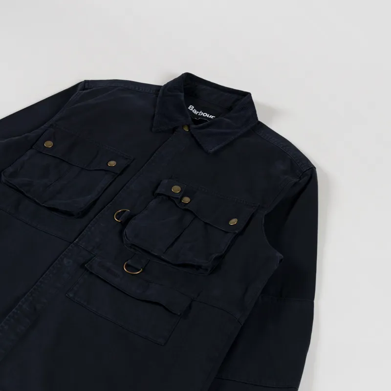 Barbour Oakmoor Oversized Twill Overshirt Black-2