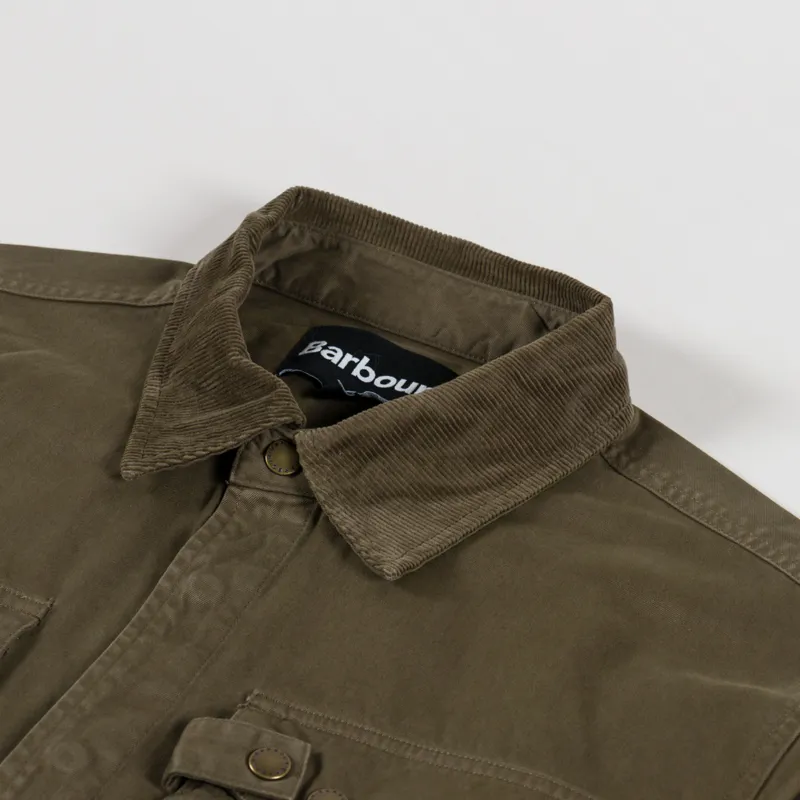 Barbour Oakmoor Oversized Twill Overshirt Light Sage-2