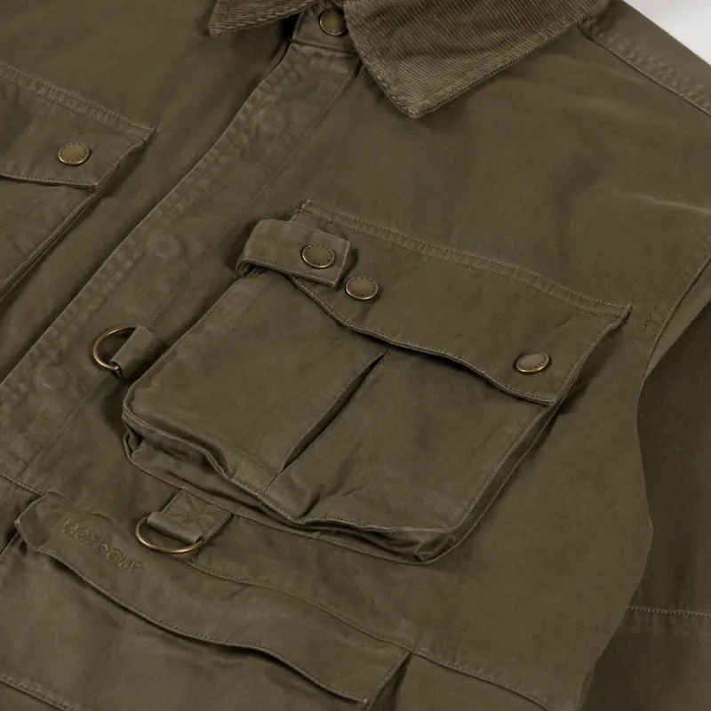 Barbour Oakmoor Oversized Twill Overshirt Light Sage-3