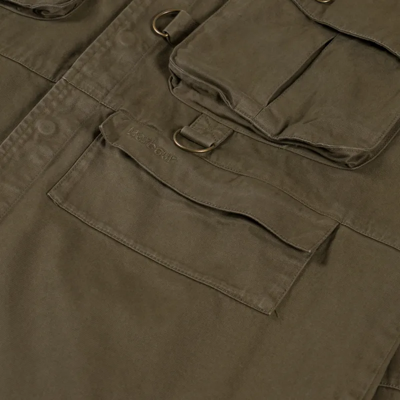 Barbour Oakmoor Oversized Twill Overshirt Light Sage-4