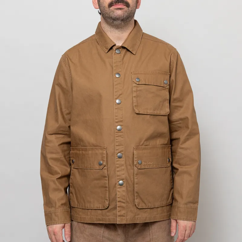 Barbour Kippford Canvas Overshirt Bronze Brown