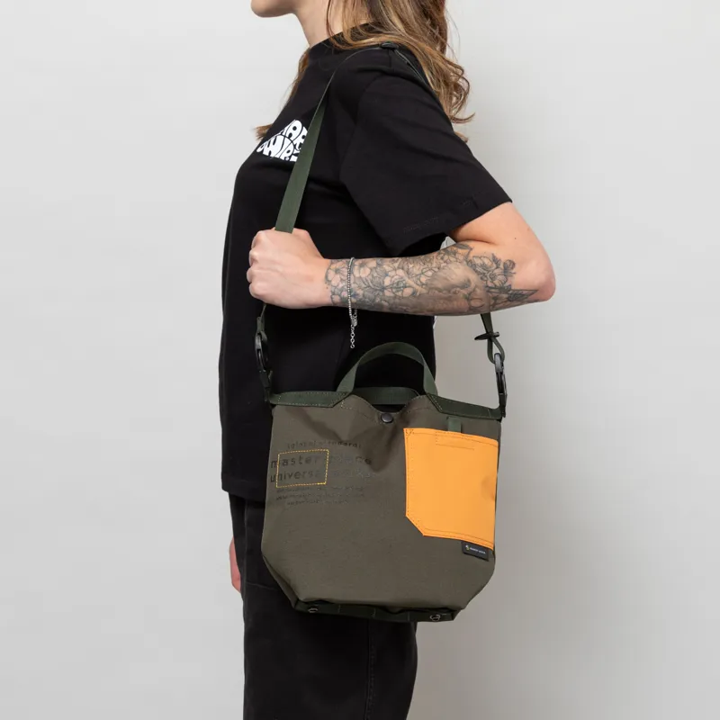 Universal Works x Master-piece Small Tote Bag Olive Recycled Tech Canvas-3