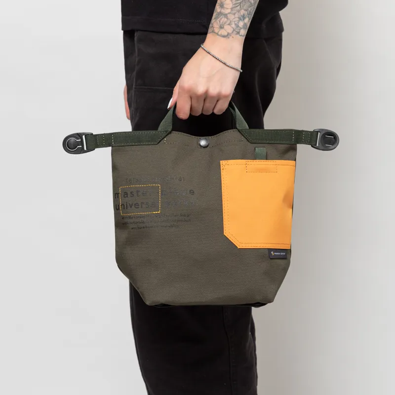Universal Works x Master-piece Small Tote Bag Olive Recycled Tech Canvas-2
