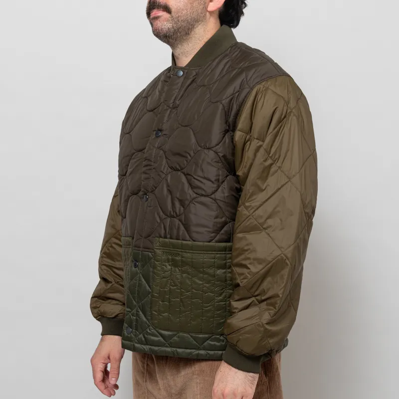 Barbour Cording Quilted Jacket Army Green-1