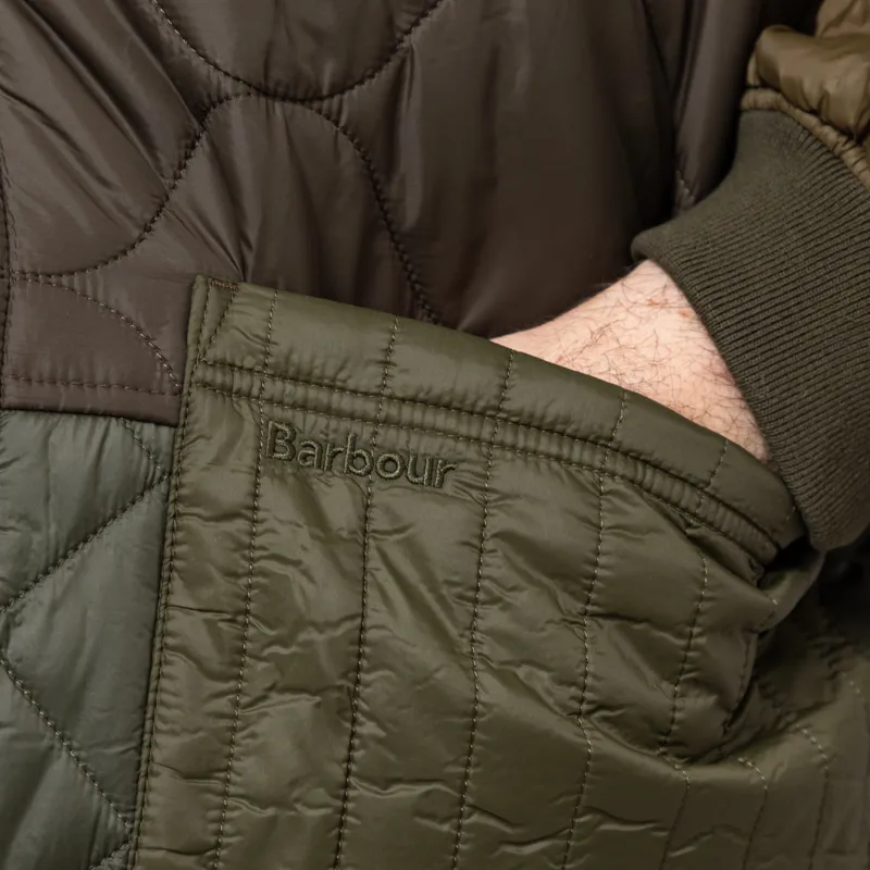 Barbour Cording Quilted Jacket Army Green-10