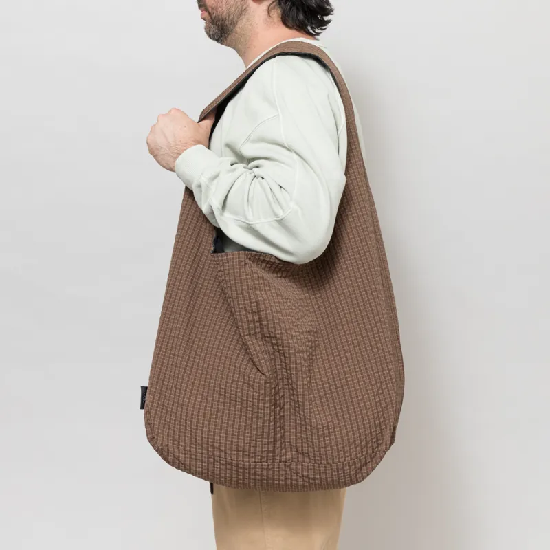 CANDICE Murray Reversible Drop Bag Brown Plaid-1