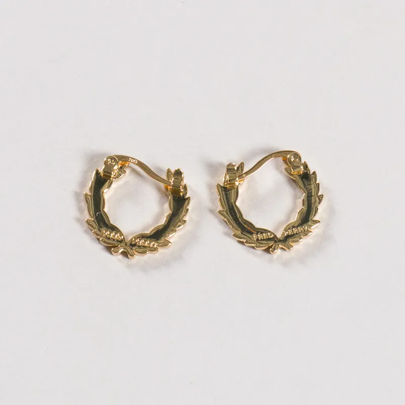 Fred Perry Womens Laurel Wreath Mini Earrings Gold-3