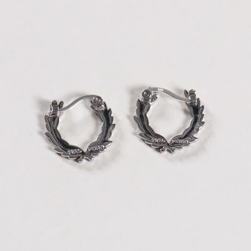 Fred Perry Womens Laurel Wreath Mini Earrings Silver-1
