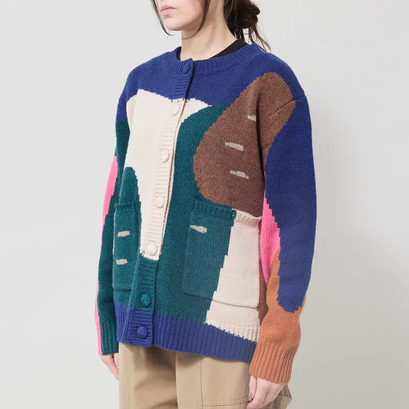 Lowie Womens Merino Mushroom Cardigan Multi-1