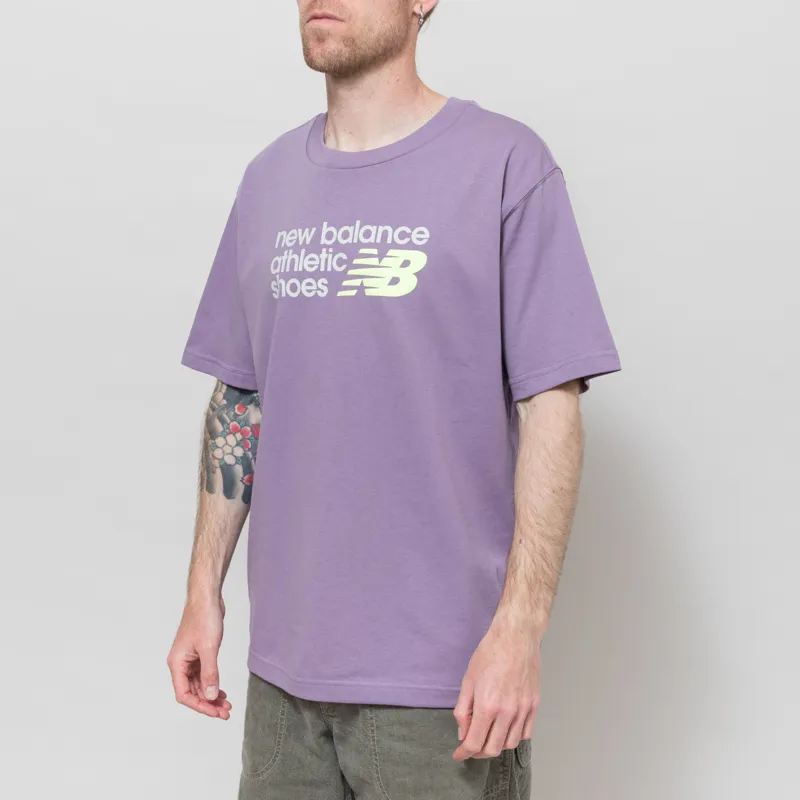 New Balance Athletics Premium Relaxed Chest Logo T Shirt Candied Violet-1