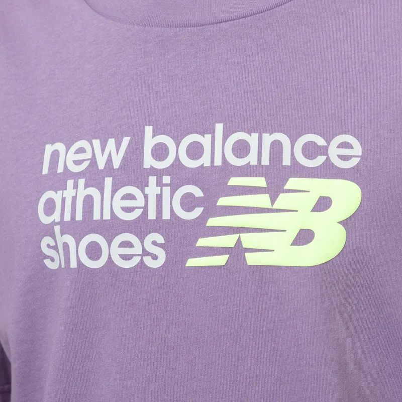 New Balance Athletics Premium Relaxed Chest Logo T Shirt Candied Violet-4