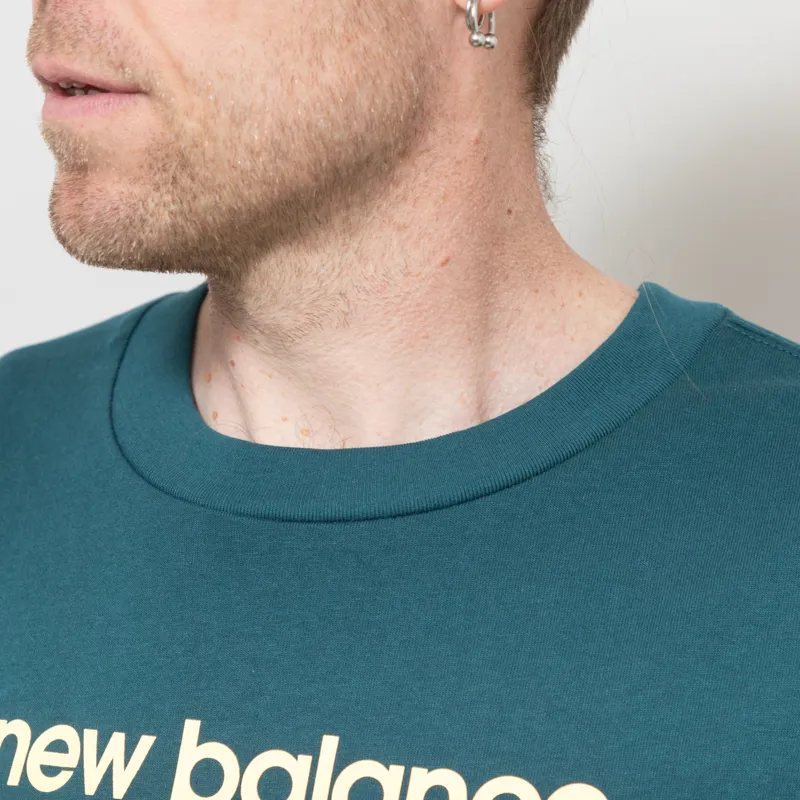 New Balance Athletics Premium Relaxed Chest Logo T Shirt Medusa Green-2