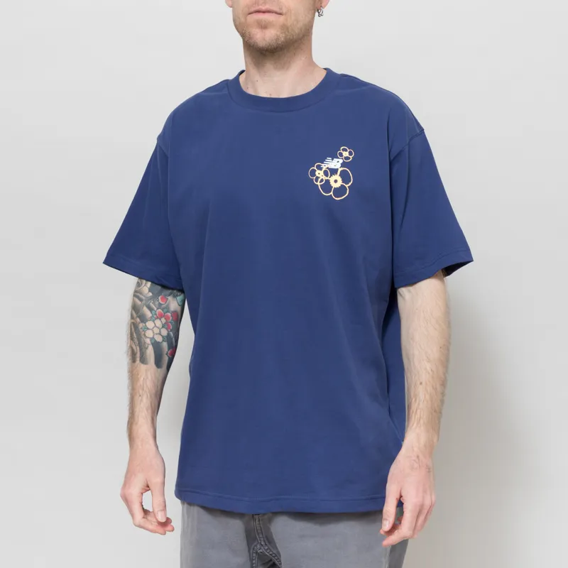 New Balance LA City Run T Shirt Blue Oyster-1