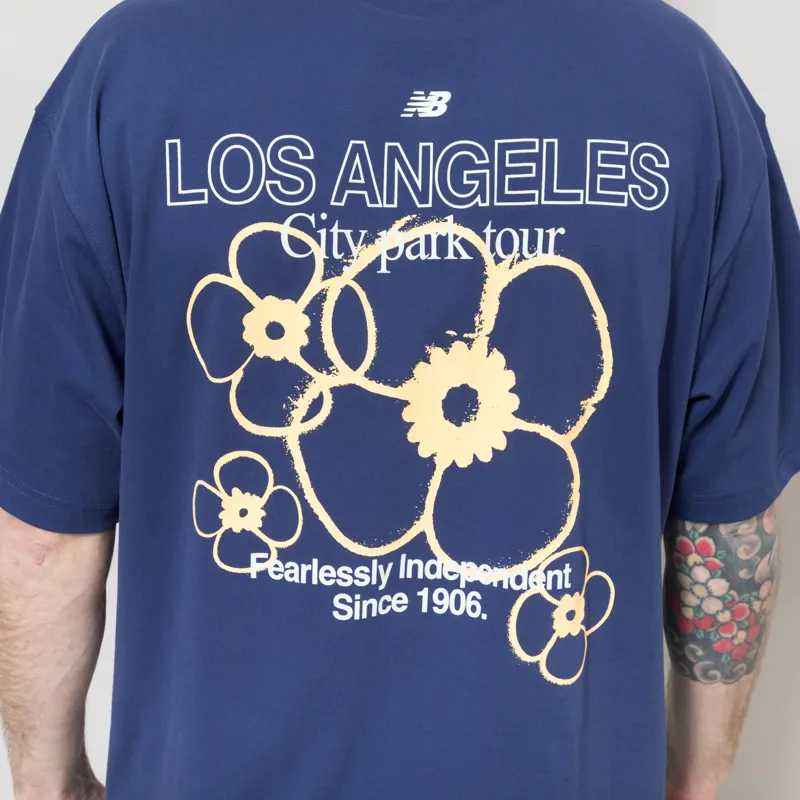 New Balance LA City Run T Shirt Blue Oyster-3