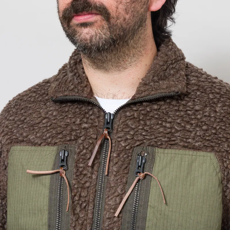 Cafe Mountain Fleece Jacket Earth Moss-5