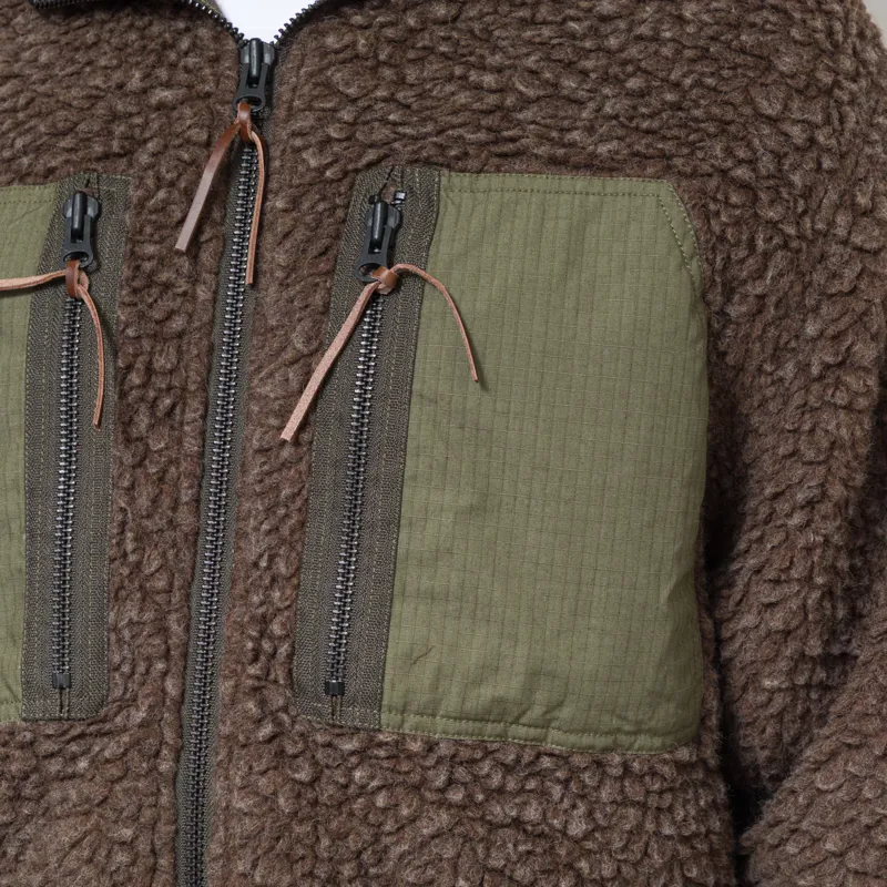 Cafe Mountain Fleece Jacket Earth Moss-7