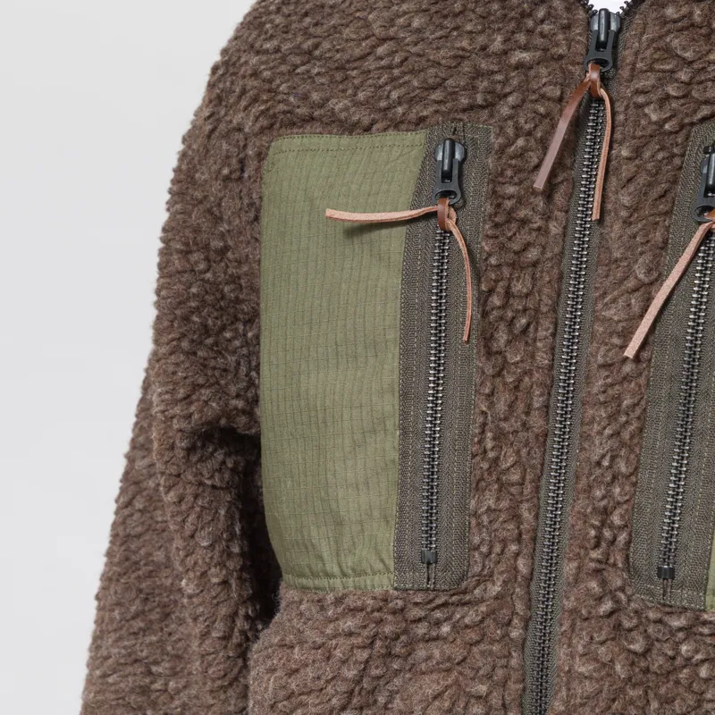 Cafe Mountain Fleece Jacket Earth Moss-6