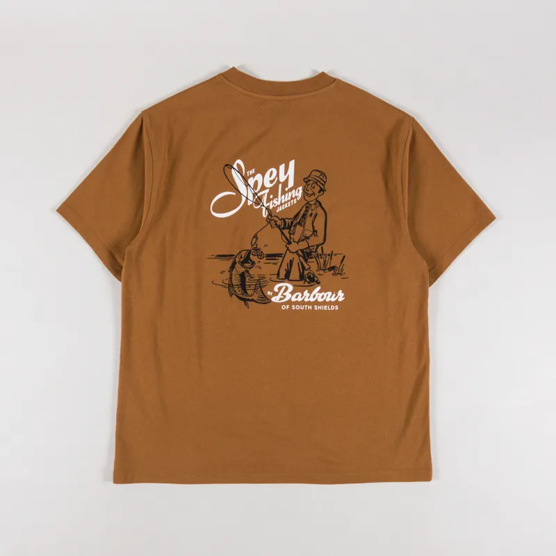 Barbour Bayard Oversized Graphic T Shirt Cinnamon