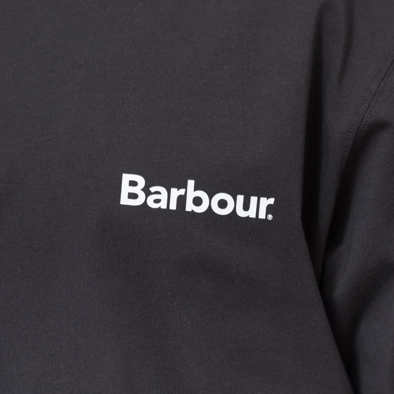 Barbour Crossby Archive Logo Oversized T Shirt Black-4