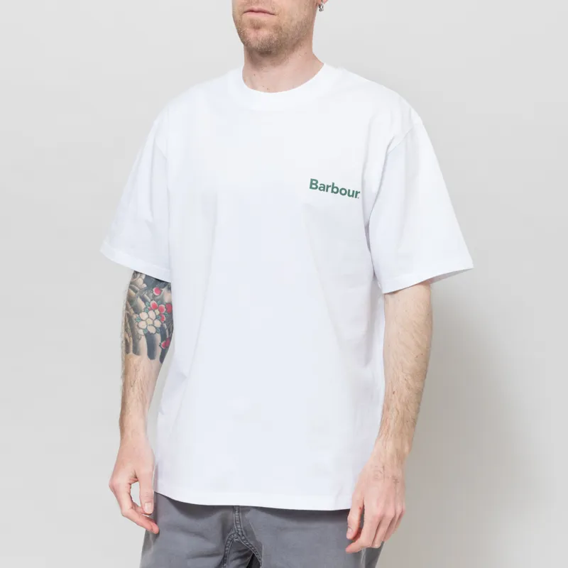 Barbour Crossby Archive Logo Oversized T Shirt White-1