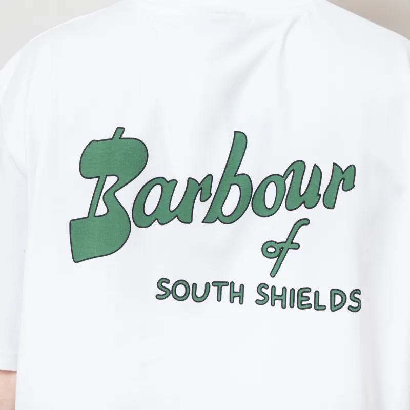 Barbour Crossby Archive Logo Oversized T Shirt White-3