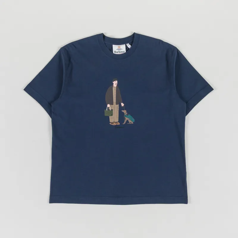 Barbour Fordyce Oversized Graphic T Shirt Navy