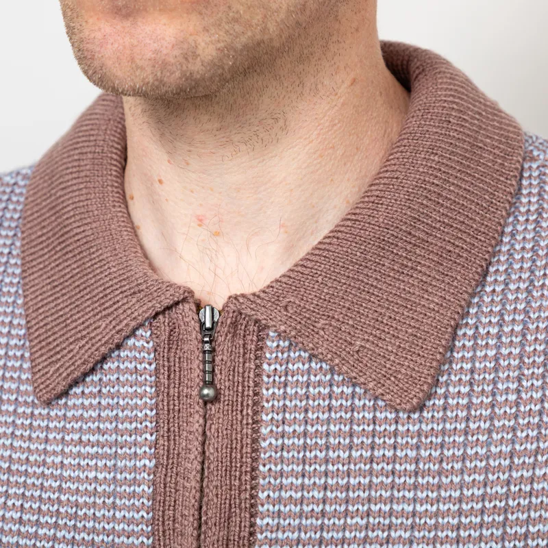 Huf Megablast Two Tone Waffle Sweater Washed Blue Moss-6