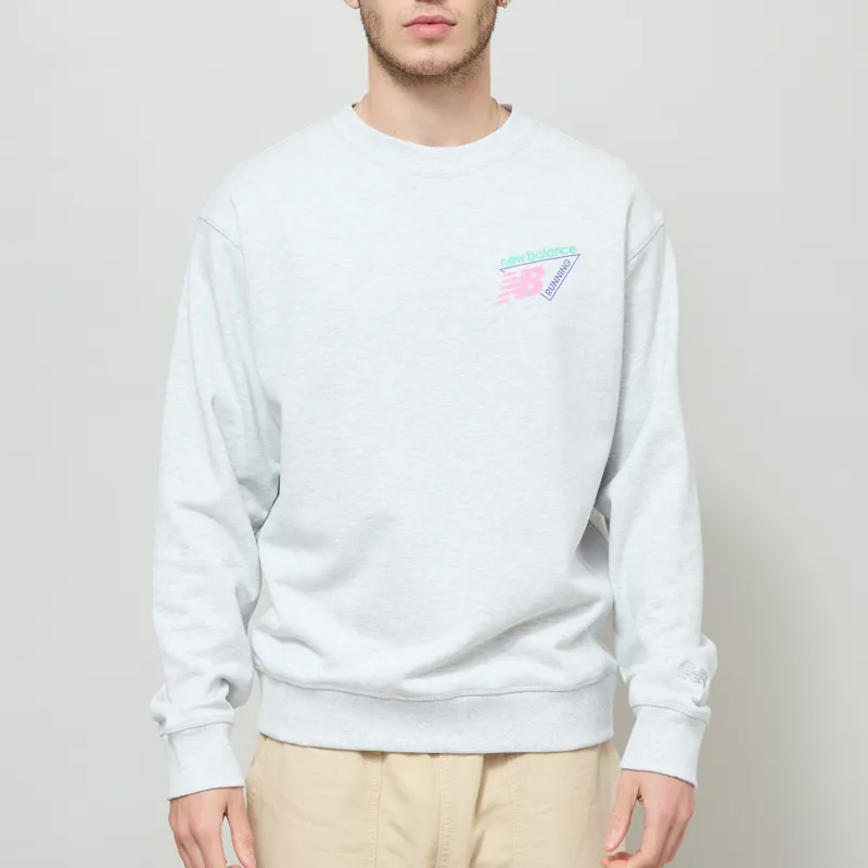 New Balance Classic Tri-Logo French Terry Crew Ash Heather-2