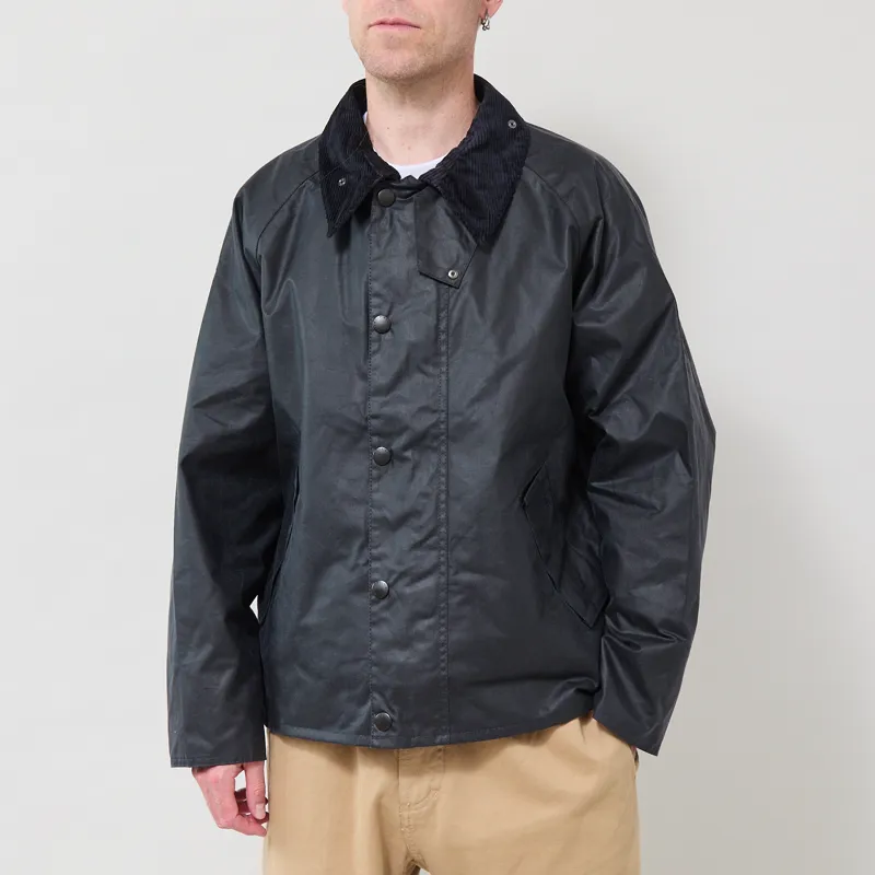 Barbour Transport Waxed Jacket Navy