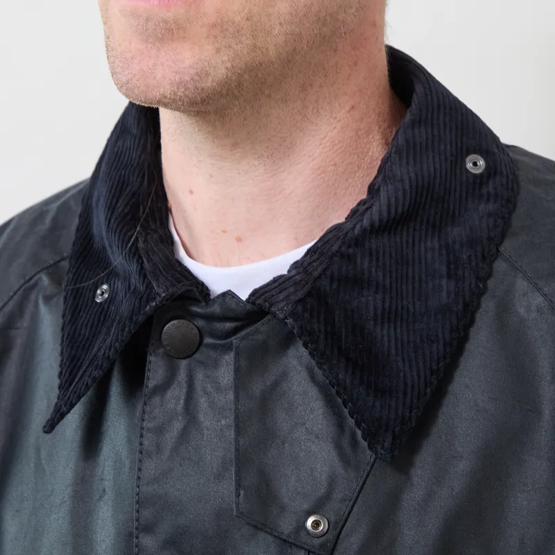 Barbour Transport Waxed Jacket Navy-3