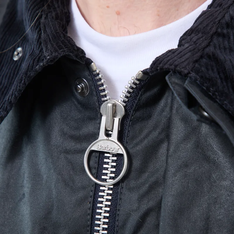 Barbour Transport Waxed Jacket Navy-4