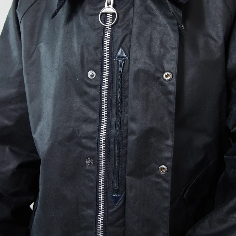 Barbour Transport Waxed Jacket Navy-5