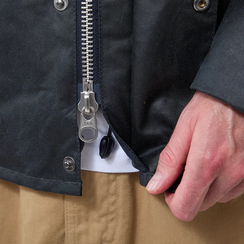 Barbour Transport Waxed Jacket Navy-8