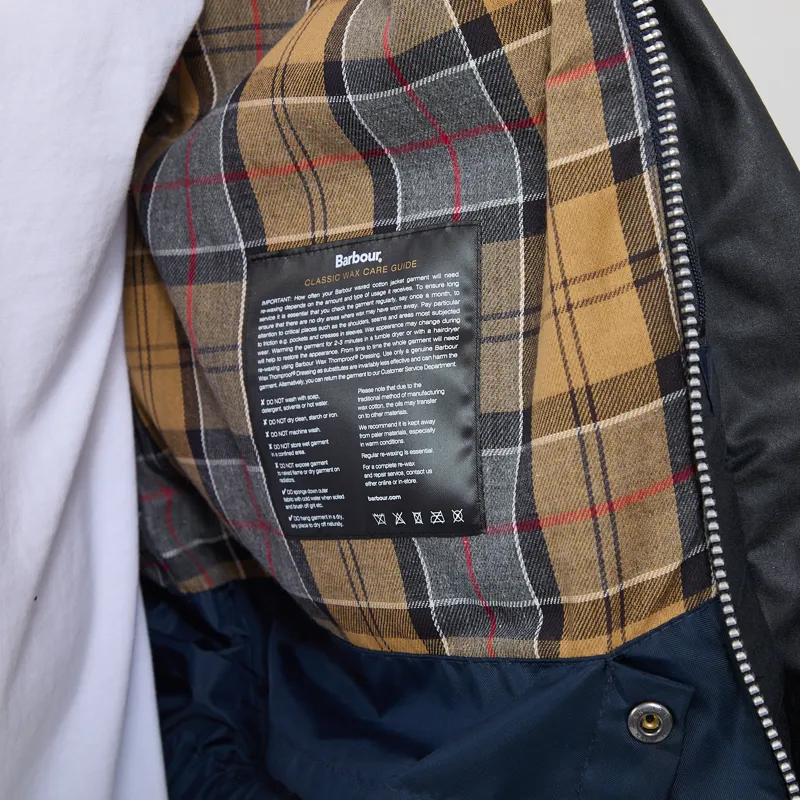 Barbour Transport Waxed Jacket Navy-7