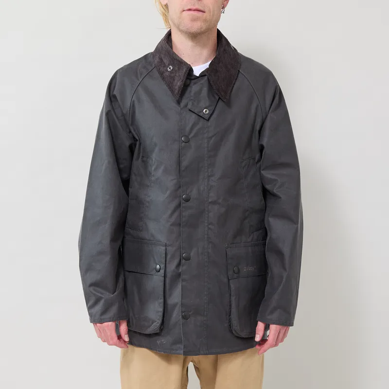 Barbour Oversized Bedale Waxed Jacket Grey