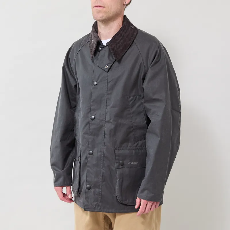 Barbour Oversized Bedale Waxed Jacket Grey-1