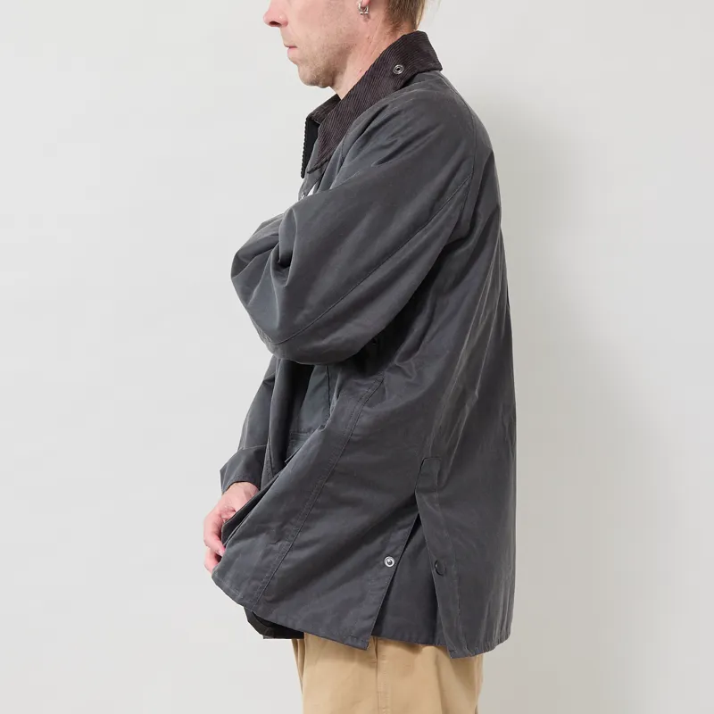 Barbour Oversized Bedale Waxed Jacket Grey-2