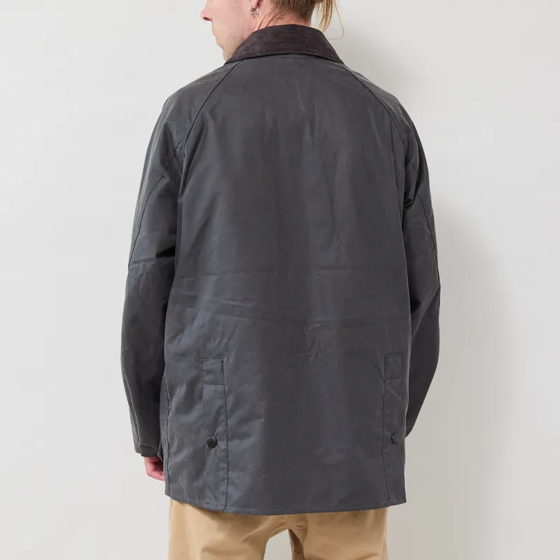 Barbour Oversized Bedale Waxed Jacket Grey-3