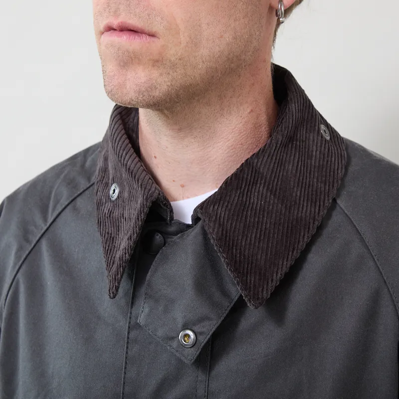 Barbour Oversized Bedale Waxed Jacket Grey-4