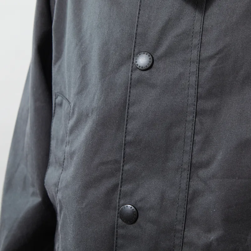 Barbour Oversized Bedale Waxed Jacket Grey-8