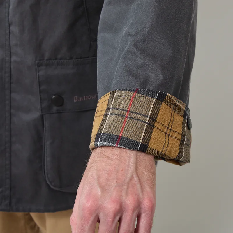 Barbour Oversized Bedale Waxed Jacket Grey-10