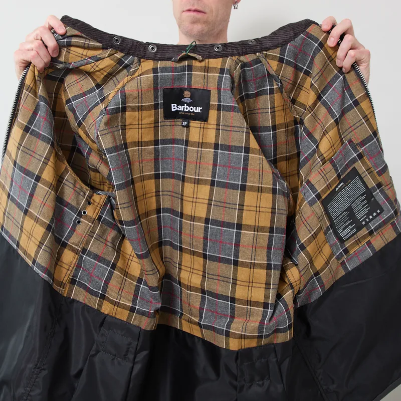 Barbour Oversized Bedale Waxed Jacket Grey-6