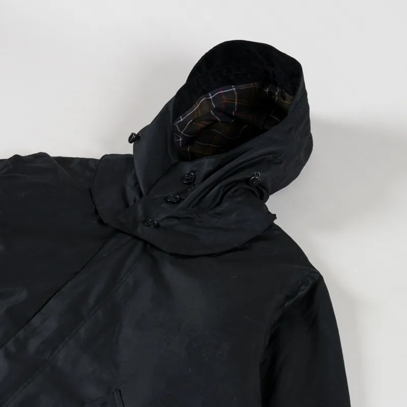 Barbour Short Wind Waxed Parka Black-4