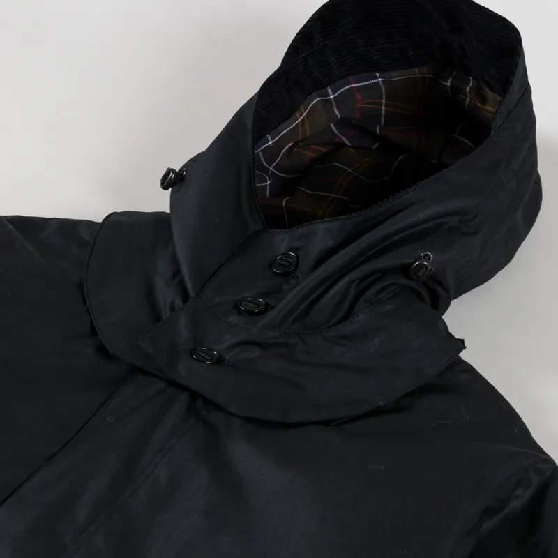 Barbour Short Wind Waxed Parka Black-8