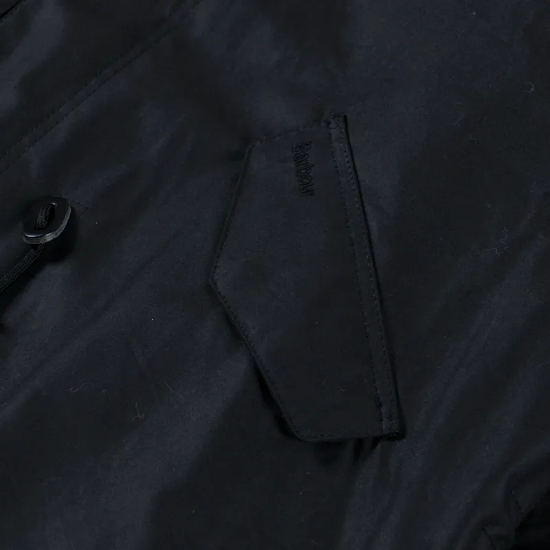 Barbour Short Wind Waxed Parka Black-11