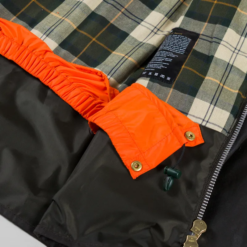 Barbour x Flower Mountain Oversized Transport Waxed Jacket Olive-9