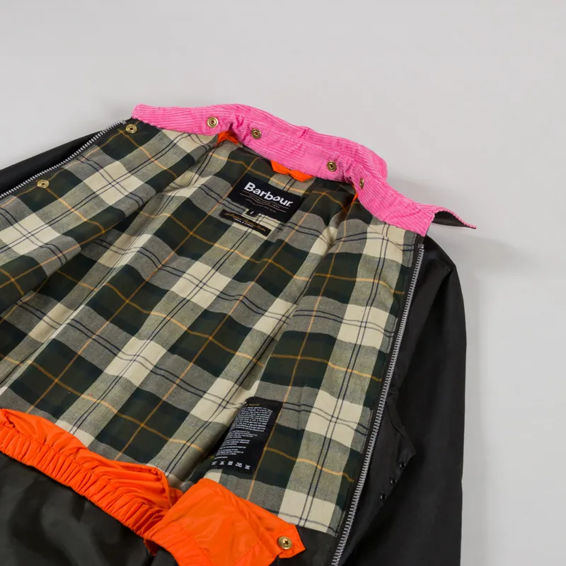 Barbour x Flower Mountain Oversized Transport Waxed Jacket Olive-4