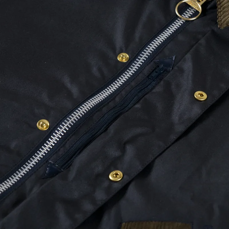 Barbour x Flower Mountain Oversized Transport Waxed Jacket Navy-11