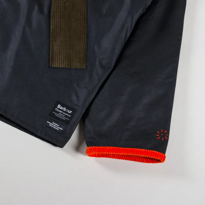 Barbour x Flower Mountain Oversized Transport Waxed Jacket Navy-8